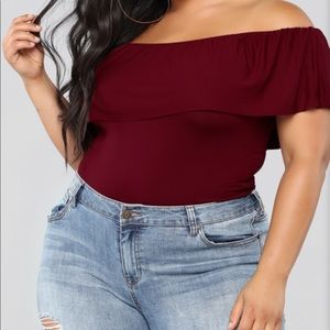 NWOT Off the Shoulder Bodysuit- Plus Size